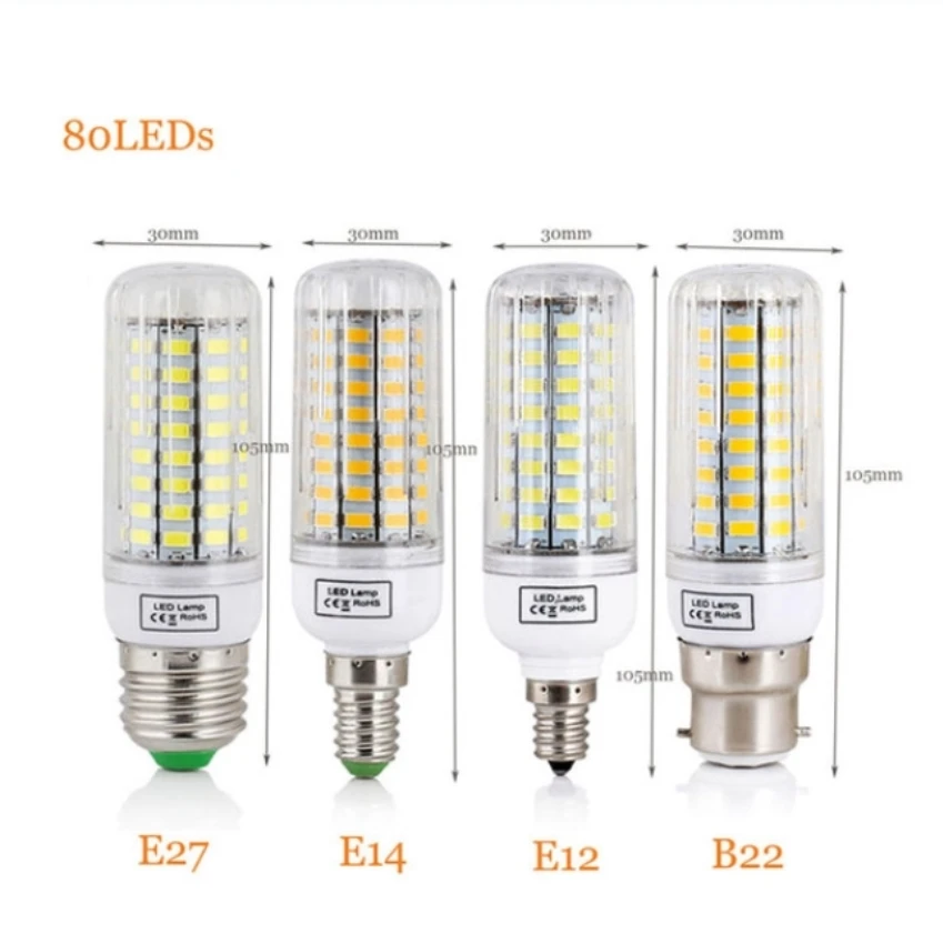 

SMD 5733 Светодиодная лампа более яркая, чем SMD 5730 E27 3 Вт 5 Вт 7 Вт 8 Вт 9 Вт 12 Вт 15 Вт 18 Вт 220 В 110 В, светодиодная лампа-кукуруза 30-165Leds, рождественские огни