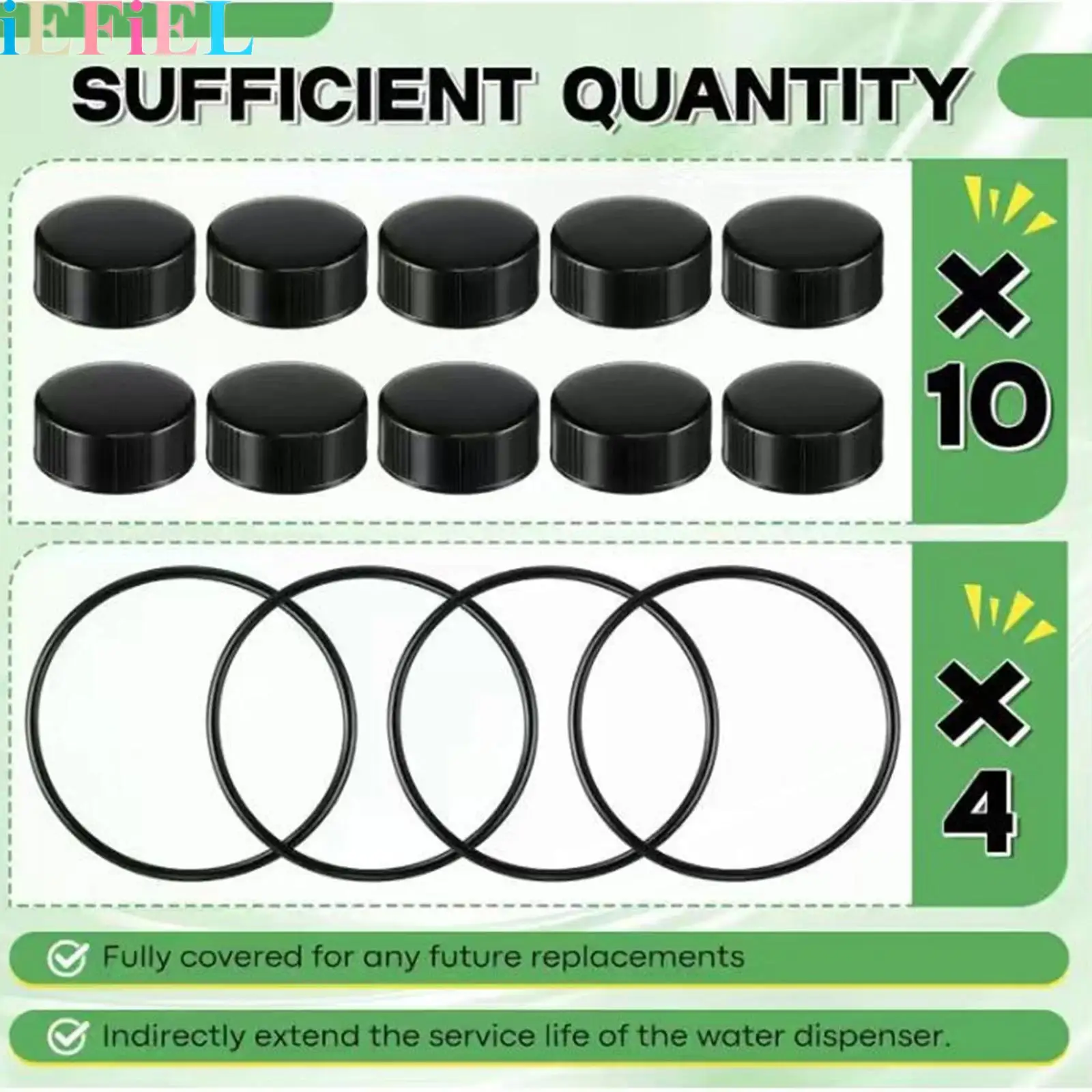 

Poultry Fountain Water-refreshing Parts Kit 10 Pcs Caps 4 Pcs Sealing O-rings Compatible with 3/5/7 Gallon Poultry Founts