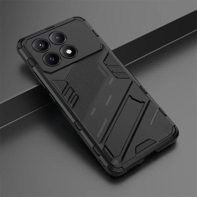 For POCO X6 M6 Pro Case Car Magnetic Armor Shockproof Stand Protection Back Cover for POCO X5 X4 Pro X3 F5 Pro F4 F3 GT Cases