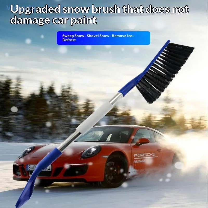 

1 шт., инструменты для чистки автомобиля, многофункциональная лопата для снега, лопата для ветрового стекла, скребок для ветрового стекла, мягкая щетка из микрофибры с длинной ручкой