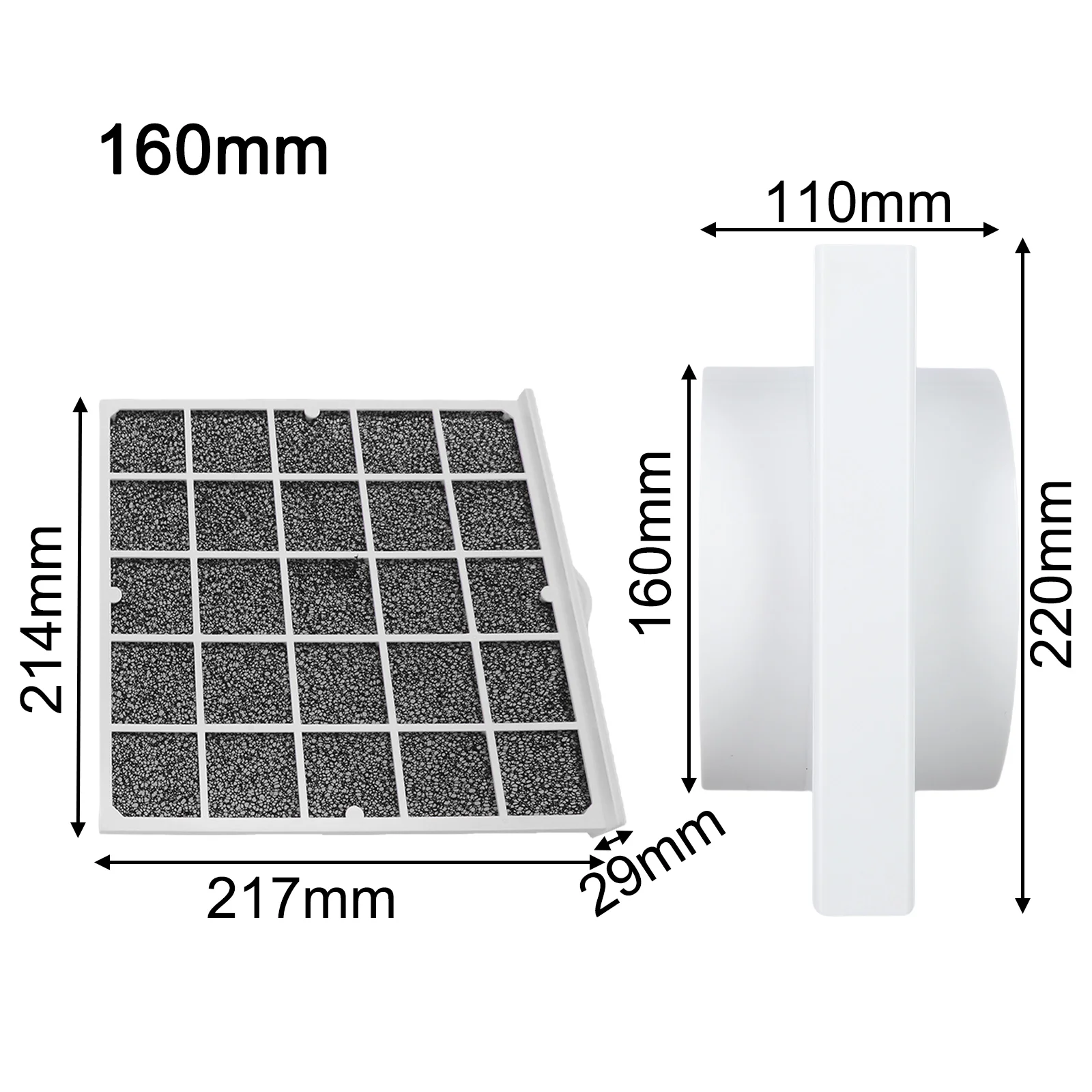 فلتر هواء مجاري قابل لإعادة الاستخدام مع شبكة إسفنجية قابلة للغسل، تصميم سحب متوافق مع أنابيب PVC وPE لتعزيز تدفق الهواء النظيف