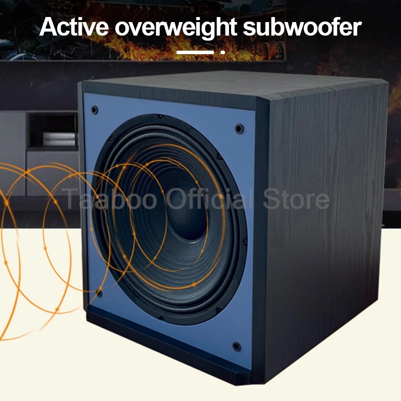 10/12 Inch Active Subwoofer Speaker High Power HiFi Fever Wooden Subwoofer Home Theater Audio Sound Box For AMP/TV/PC/CD/DVD