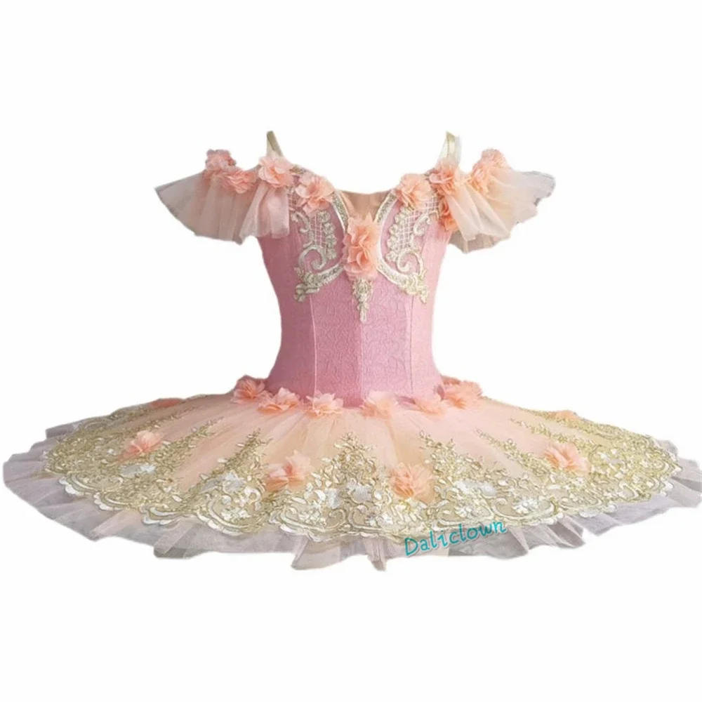 New Flower Girls Professional Ballet Tutu Dress Adult Kids Womens Platter Pancake Swan Lake Ballerina Stage Dance Costume