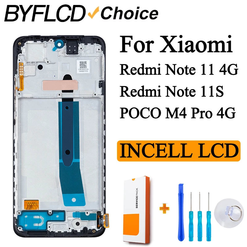 BYFLCD 2201117TG 2201117SG Lcd For Xiaomi Redmi Note 11 Touch Screen Replacement Digitizer Panel Assembly For Redmi Note 11S