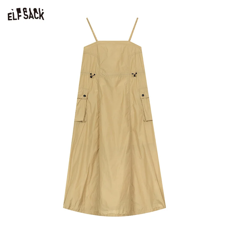 ELFSACK 2024 Summer New Arrivals Workwear casual camisole dress women's versatile A-line skirt