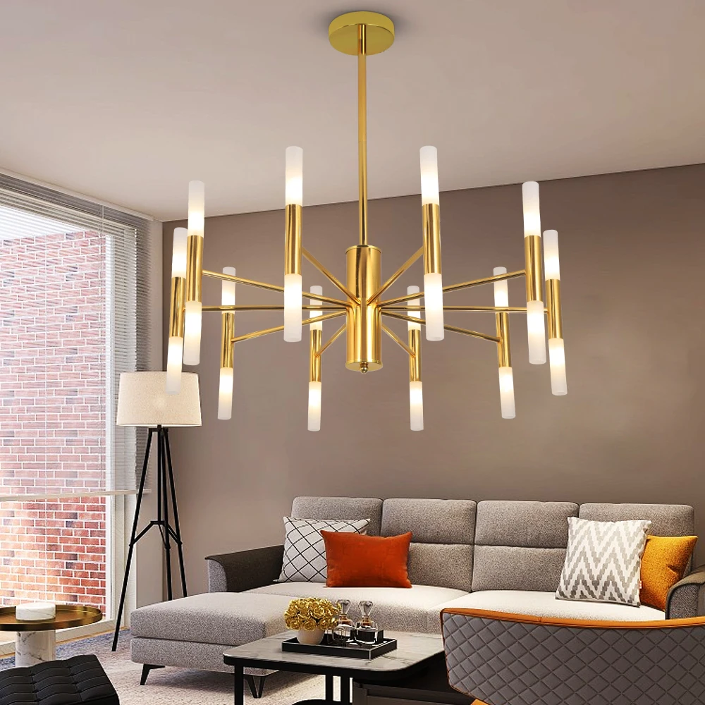 Modern Golden LED Chandelier Hotel Hall Chandeliers Living Room Ceiling Decorative Light Ceiling Light Indoor Lighting Fixtures