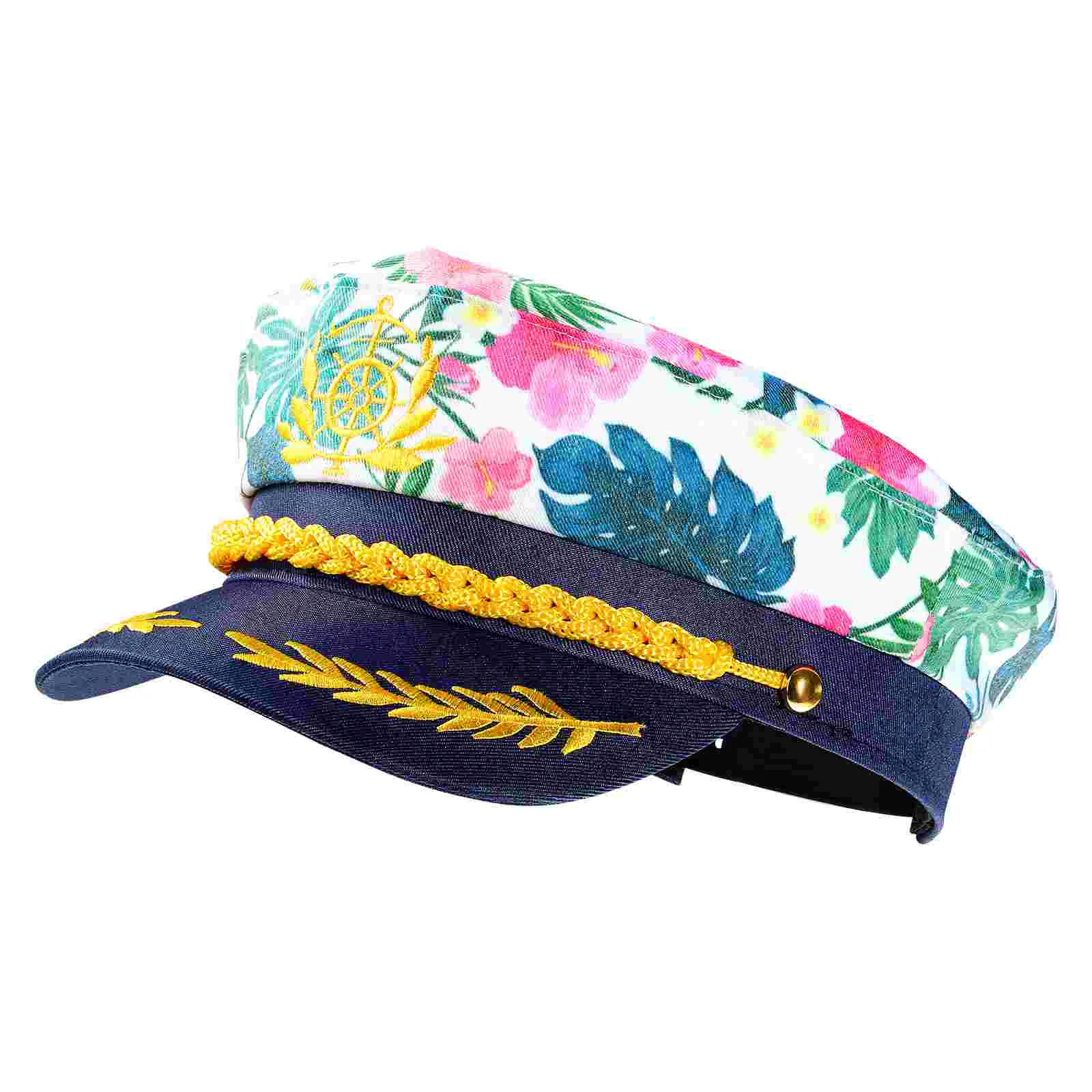 Embroidered Captain Hat Nautical Party Sailor Caps Hawaiian Clothing Polyester Miss for Men