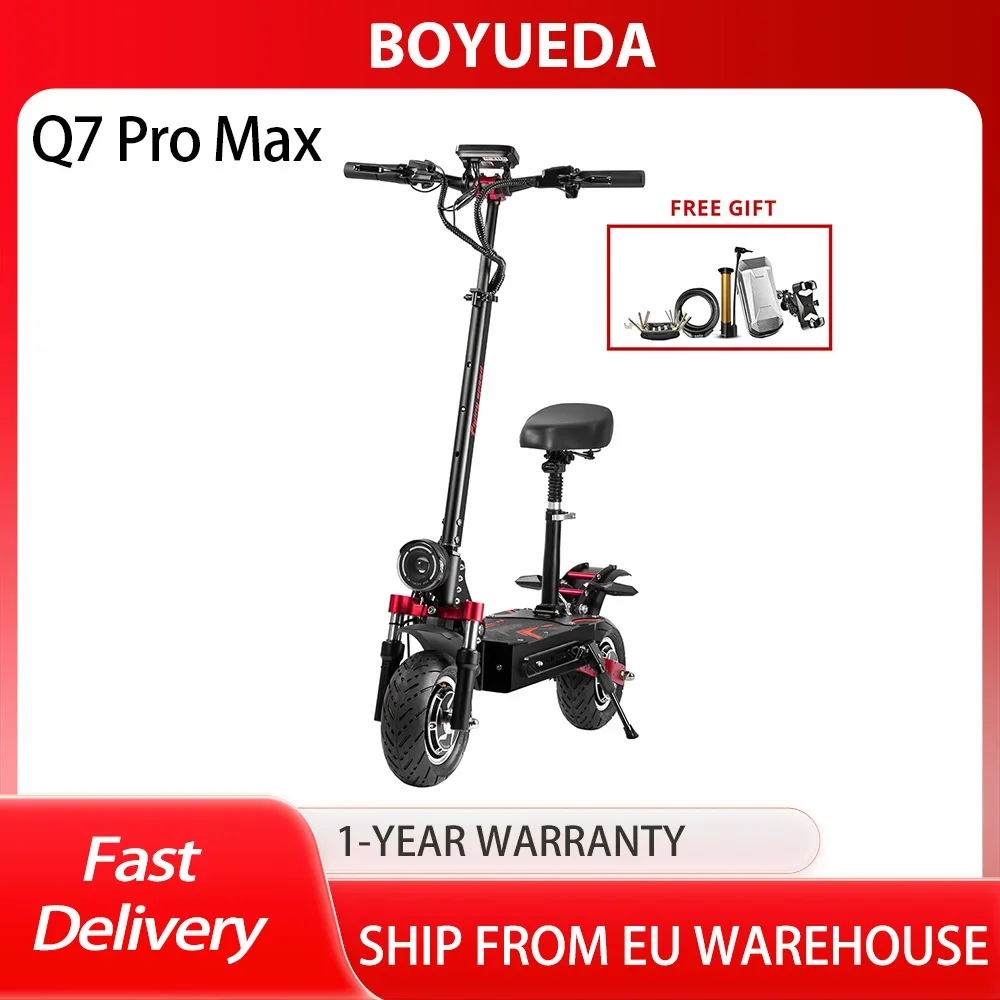 

BOYUEDA Q7 Pro Max Scooter électrique, moteur 1600 Вт * 2, аккумулятор 52 В 28 Ahvitesse максимум 70 км/ч, портée de 110 км