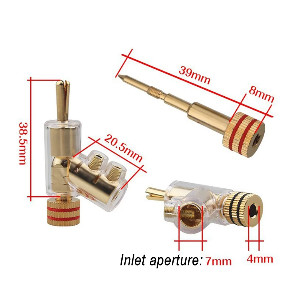 Audio Connector 38.5*20.5mm Banana Plug Connector Reliable Audio Connections Thick Gold Coating Versatile Audio Setups