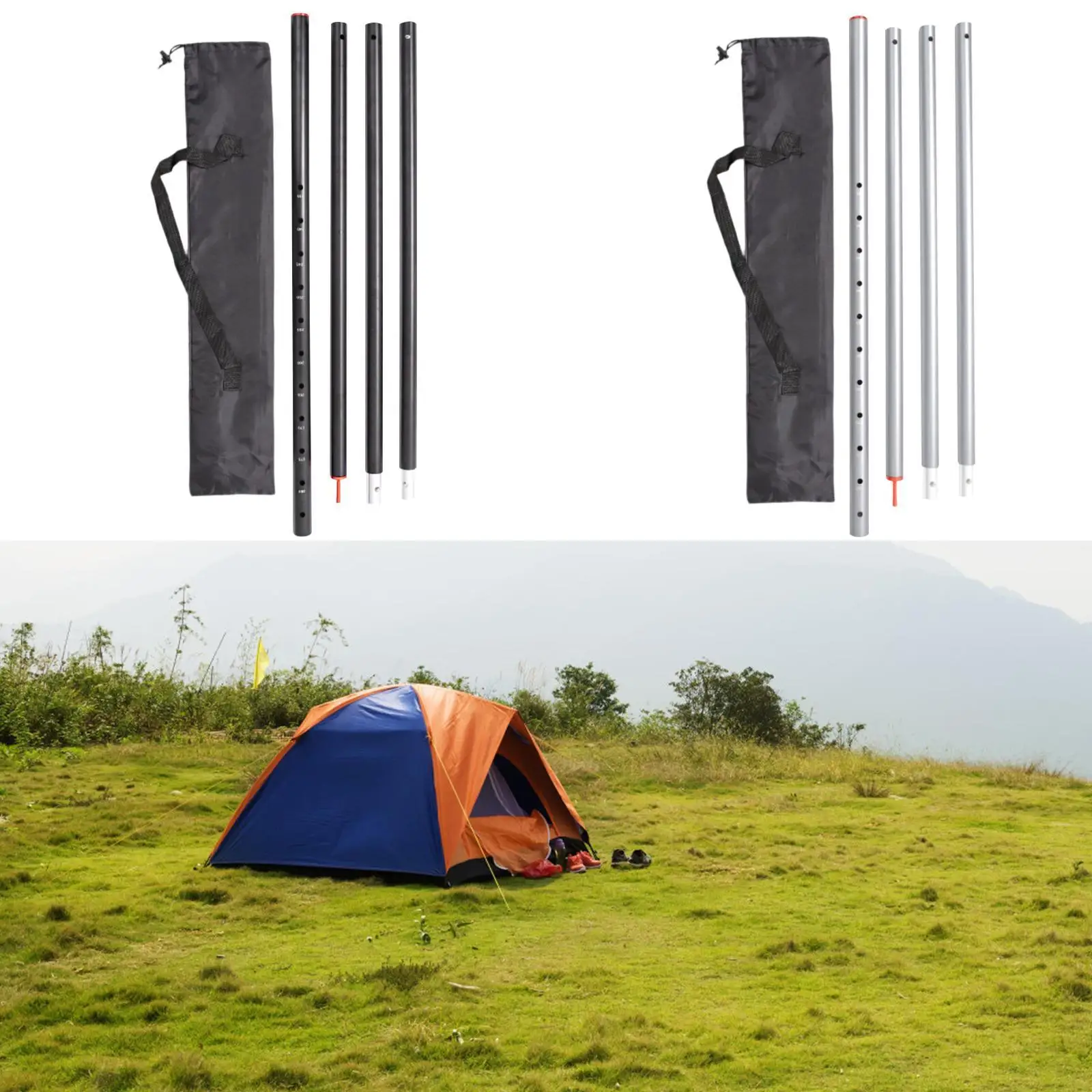 

Tarp Poles Adjustable Camping Tent Poles for Hiking Shelter Beach Sun Shade