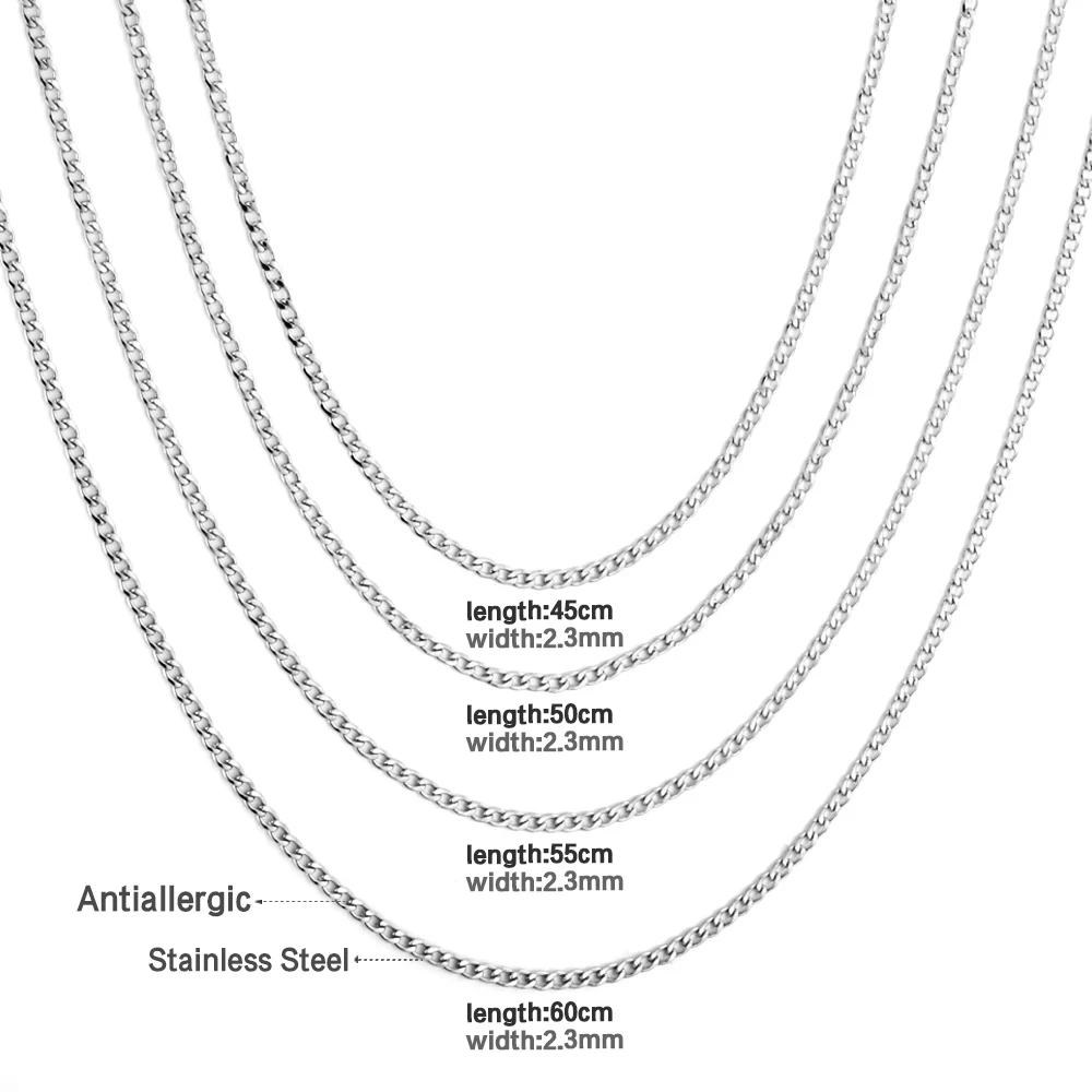 ASONSTEEL 1 Pieces Hip Hop Rope Cuban Link Chain Necklace Stainless Steel Width 3.5mm Gold Color Punk Fashion Jewelry Accessory