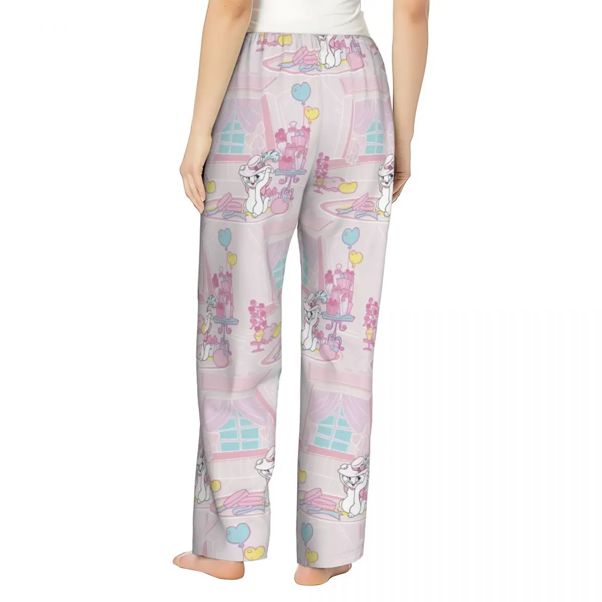 Stampa personalizzata Aristocats Cartoon Marie Cat pigiama pantaloni donna Sleep Sleepwear Bottoms con tasche