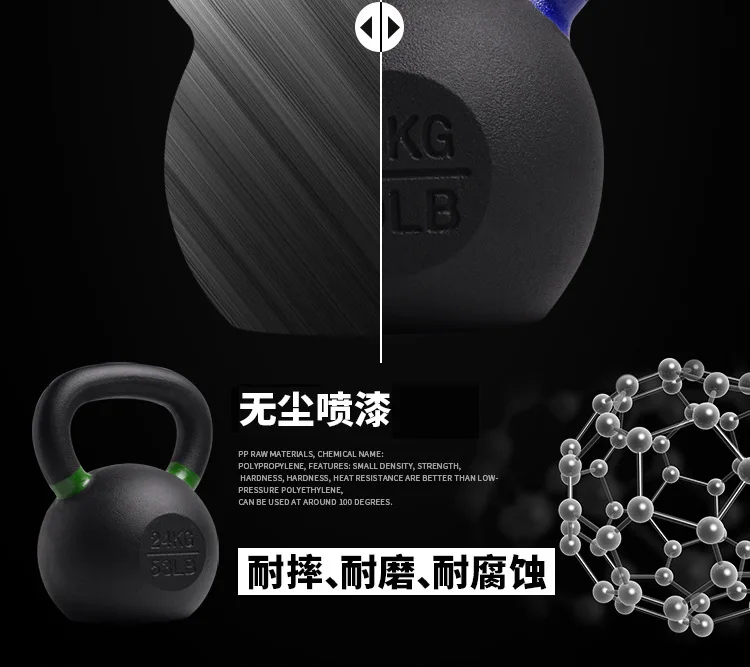 Manufacturer Home Gym Sports Exercise Competition Handle Cast Iron Kettlebell Set  12kg 14kg 15kg