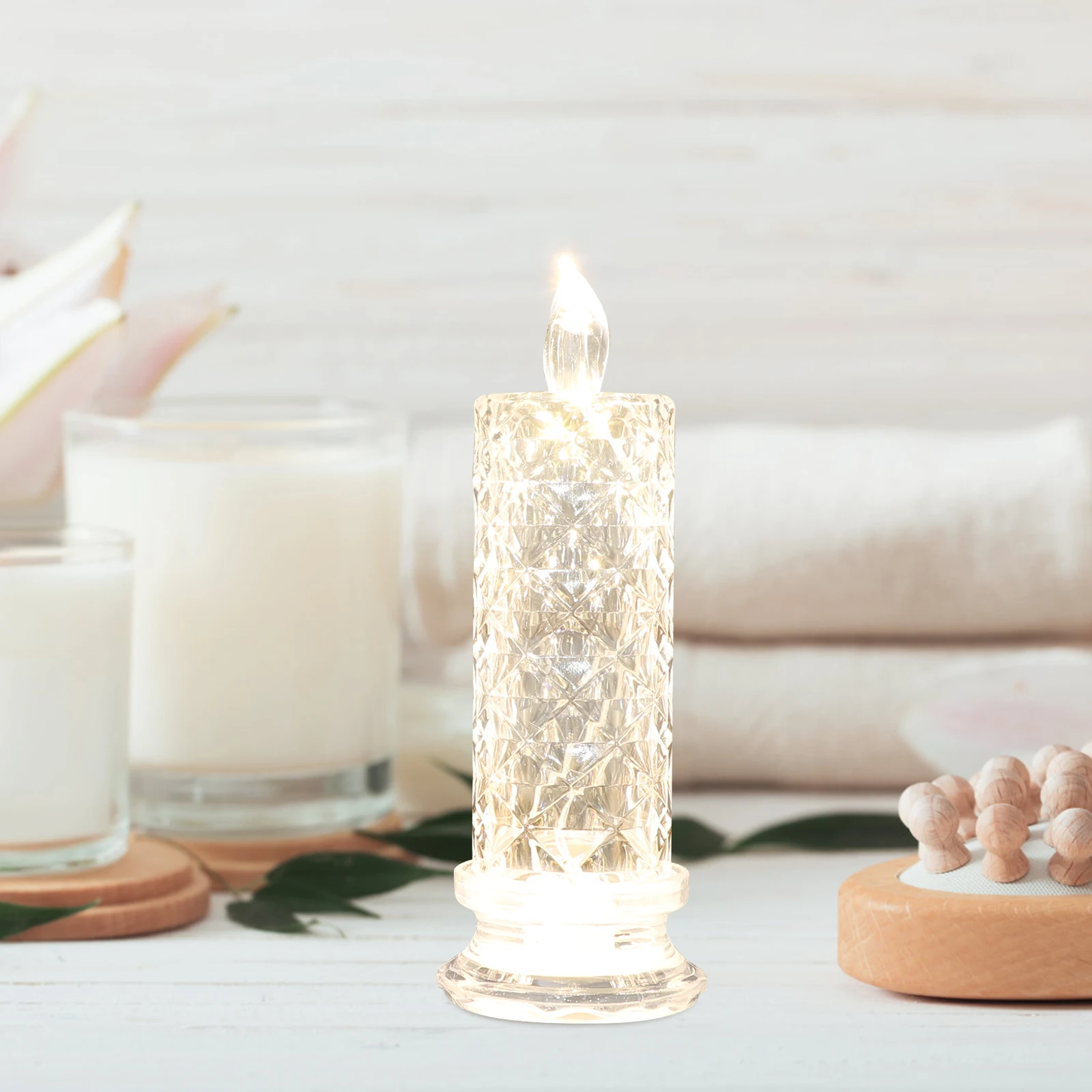 4 قطعة أضواء إلكترونية Led مصباح تعمل ضوء الليل الدافئ لغرفة النوم حفل زفاف غرفة ديكور #4