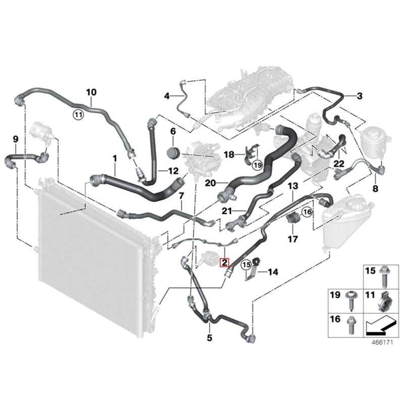 17128602599 Rubber Radiator Hose Intercooler Pipe For BMW 5 Series 7 Series G38 G12 Auxiliary Kettle Pipe