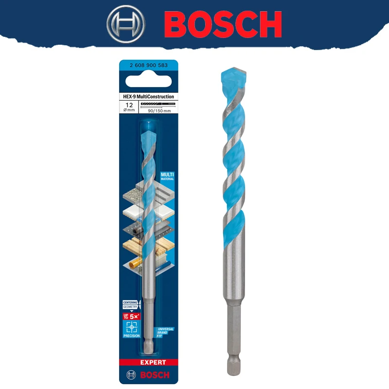 

БОШ 2608900583 Многофункциональное строительное сверло EXPERT HEX-9 12 мм 150 мм для мягкой плитки по бетону, спиральное сверло высокой твердости
