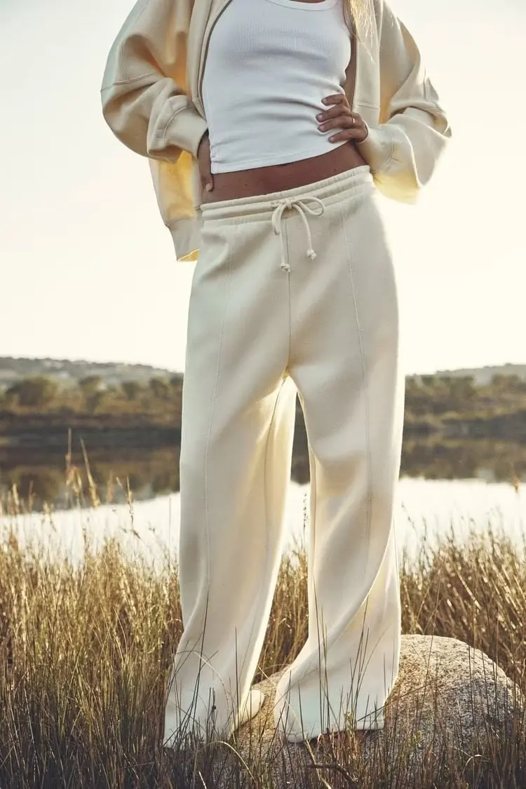 

Autumn Winter Loose Fce Pants Zipper Pilot Jaet Sle Sweatirt Two Piece Set Long Sve Polyester Fiber Casual Faio...