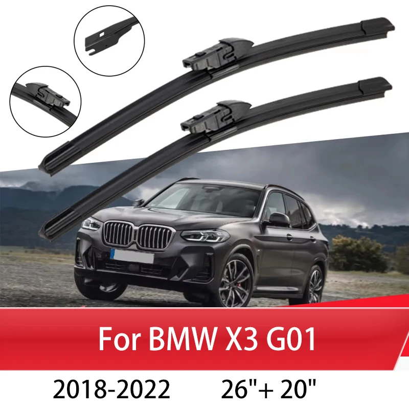 

Car Wiper Blade Blades For BMW X3 G01 2018-2022 26"+ 20" Windshield Windscreen Clean Naturl Rubber Cars Wipers Accessories