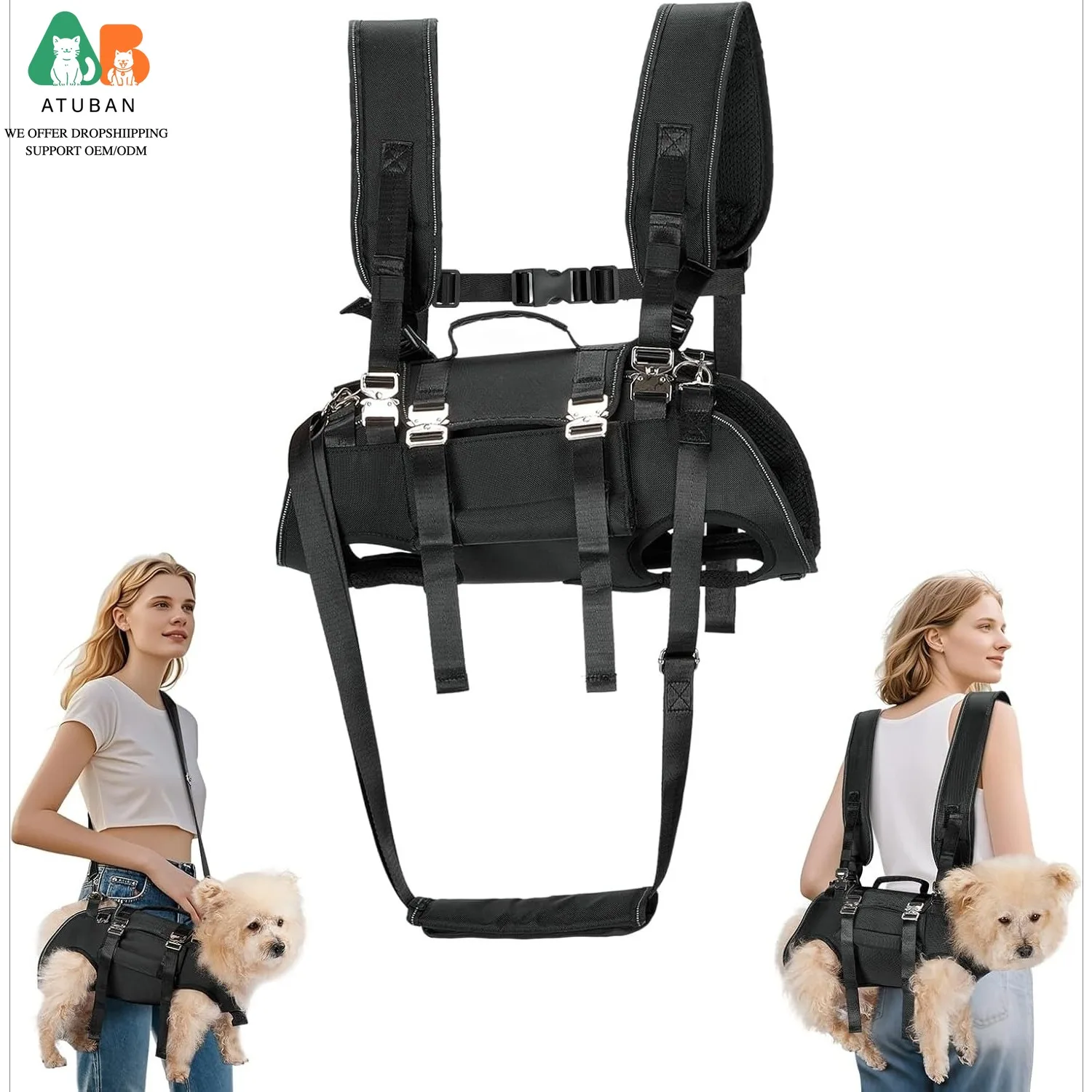 

Ремень для подъема собак ATUBAN, переноска-слинг для собак весом 2-21 кг, регулируемый ремень для экстренного переноса собак для защиты позвоночника