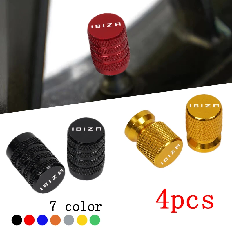 4pcs Car CNC Aluminum Tire Valve Air Port Stem Cover Caps For SEAT IBIZA Accessories