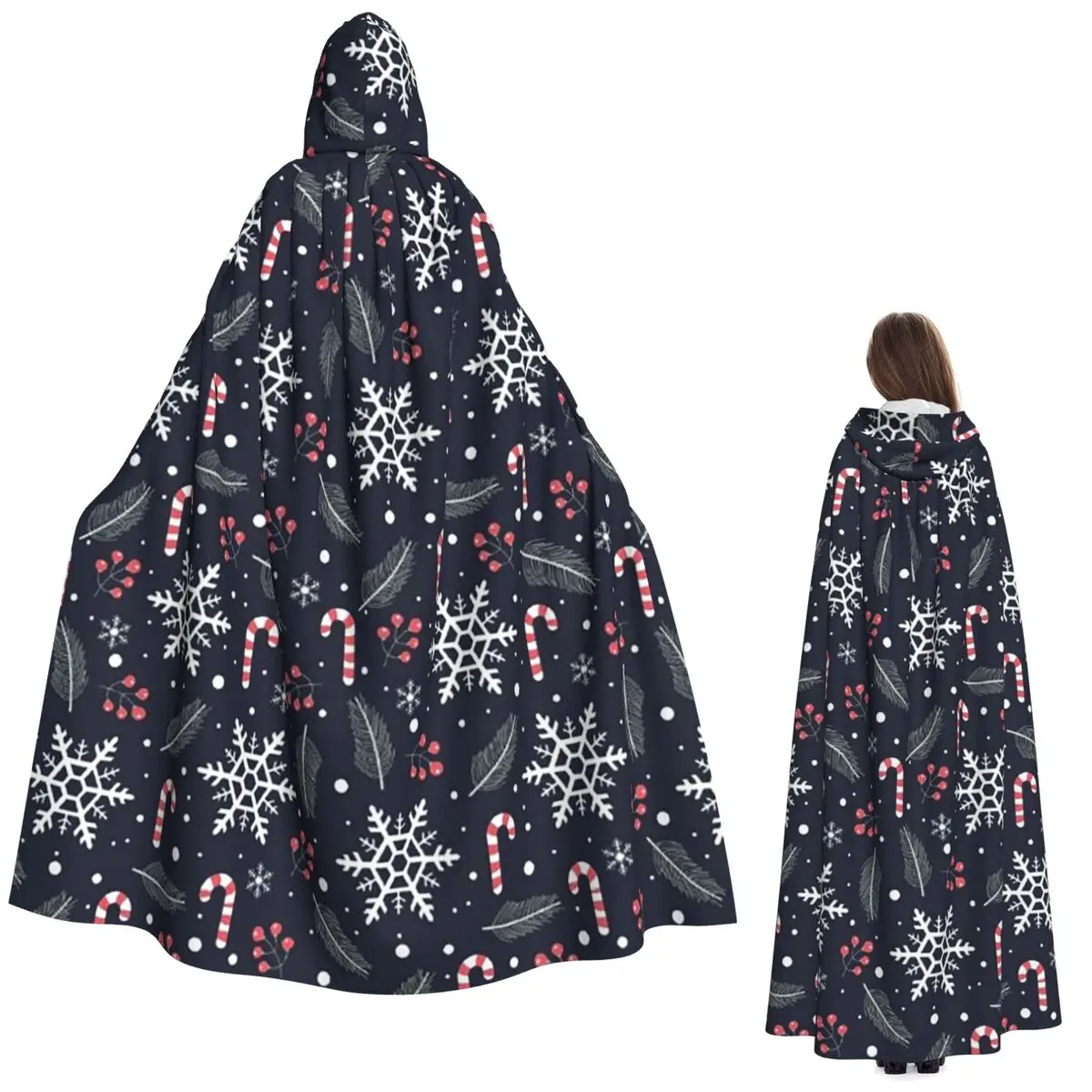 

Рождественский длинный плащ с капюшоном, средневековый костюм ведьмы, накидка для косплея, Хэллоуин, вечеринка для взрослых, унисекс