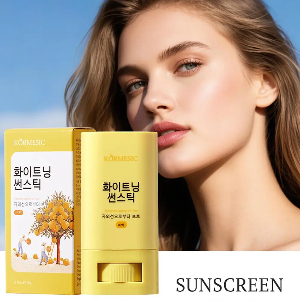 Facial Brightening Sunscreen Stick with 5% Niacinamide & Citrus,Reef Safe Portable Anti-UV Stick, No-Mess Reapplication Sun Balm