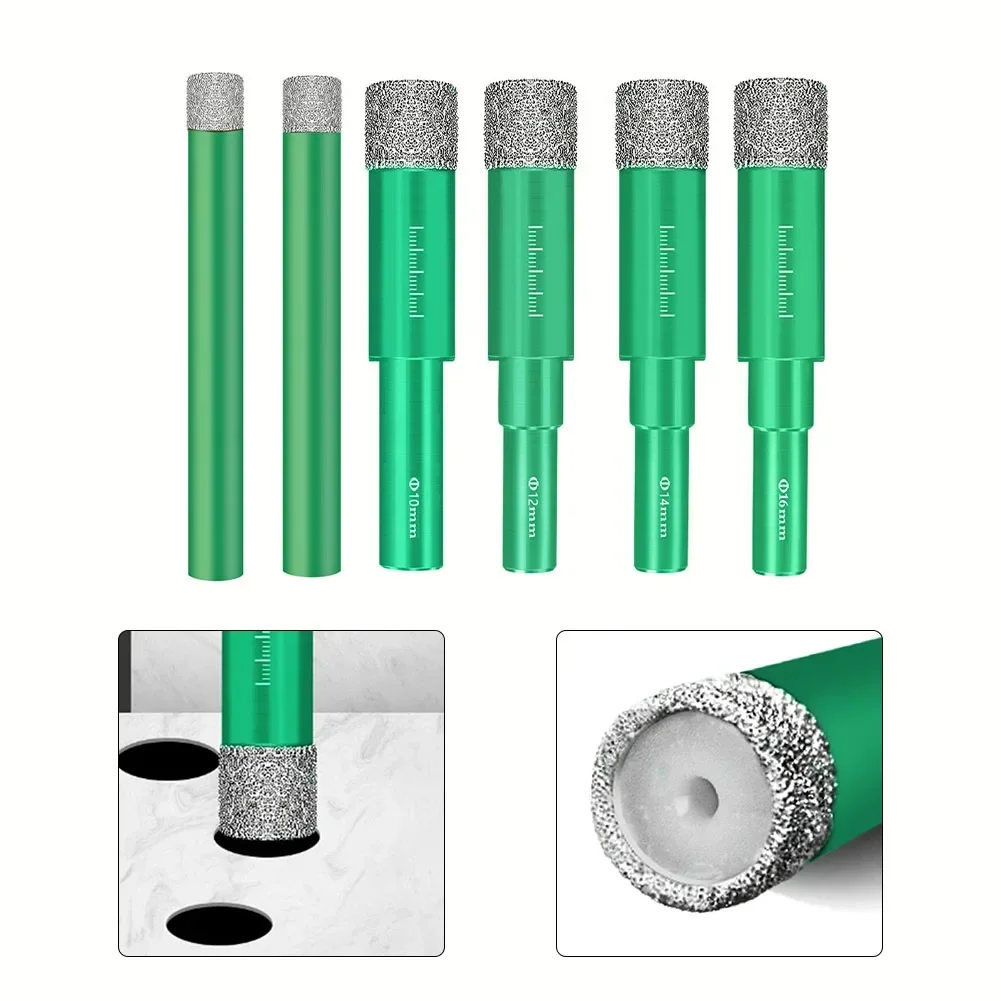 5-16mm Hexagonal Shank Brazed Dry Ceramic Tile Drill Bit Marble Granite Vitrified Tile Hole Opener Diamond Drill Bit Hole Saw