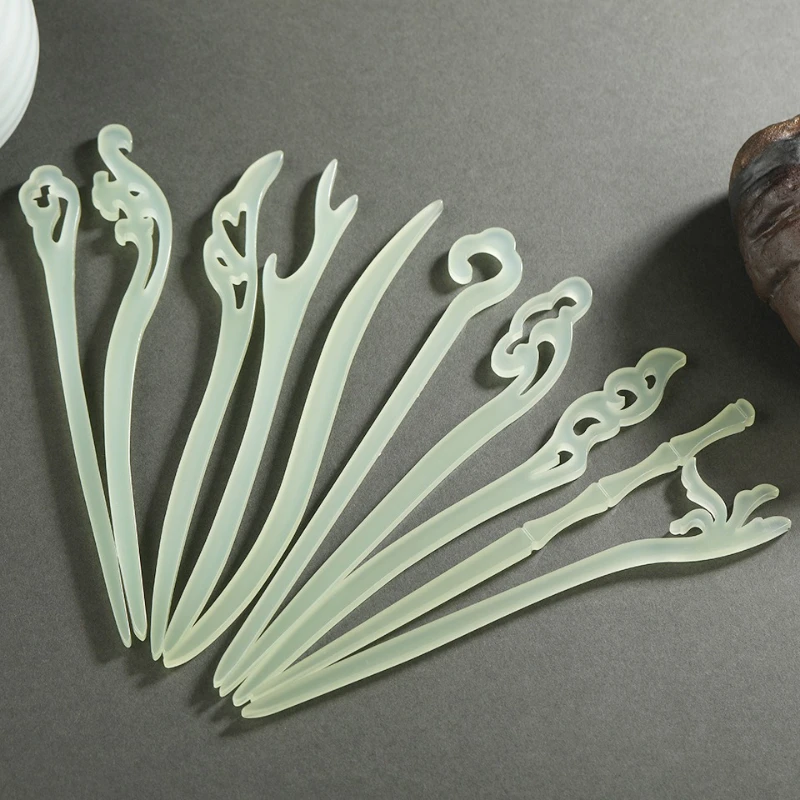 

Imitation Jade Series Hairpins, Wax Acid Hair Accessories, Simple Forest Style Ancient Style Hanfu Qipao Accessories