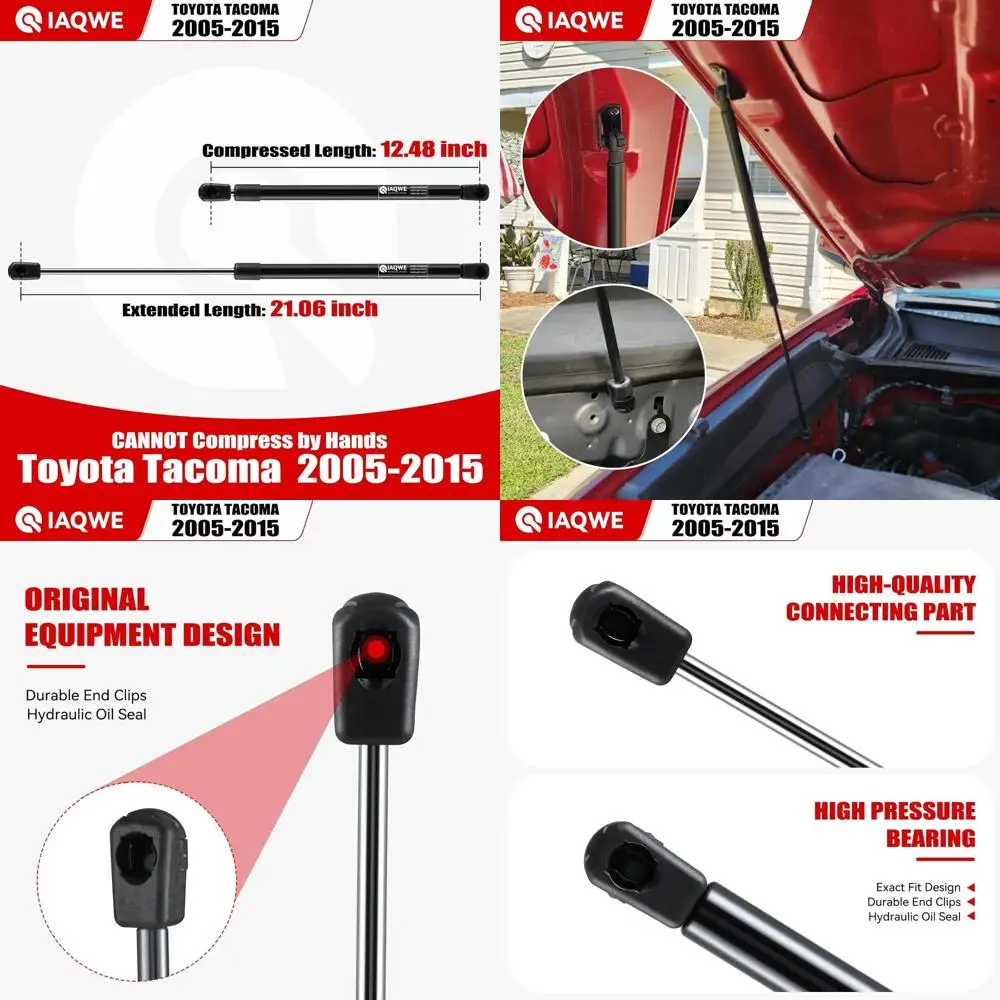 

Газовые стойки капота Tacoma 2005-2015 гг., с кронштейнами и запасными частями, комплект из 2 опорных пружин