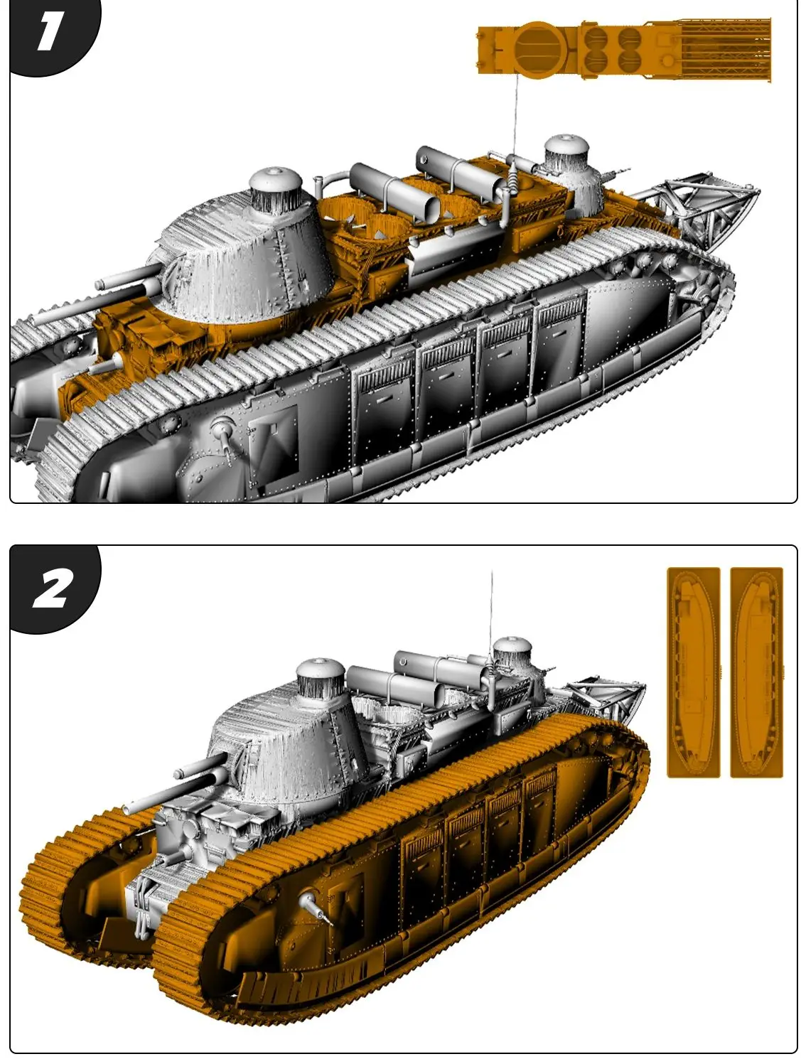 

Франция FCM 2C тяжелый танк SSMODEL SS668 1/56 1/72 1/100 15 мм WarGaming 28 мм комплект военной модели