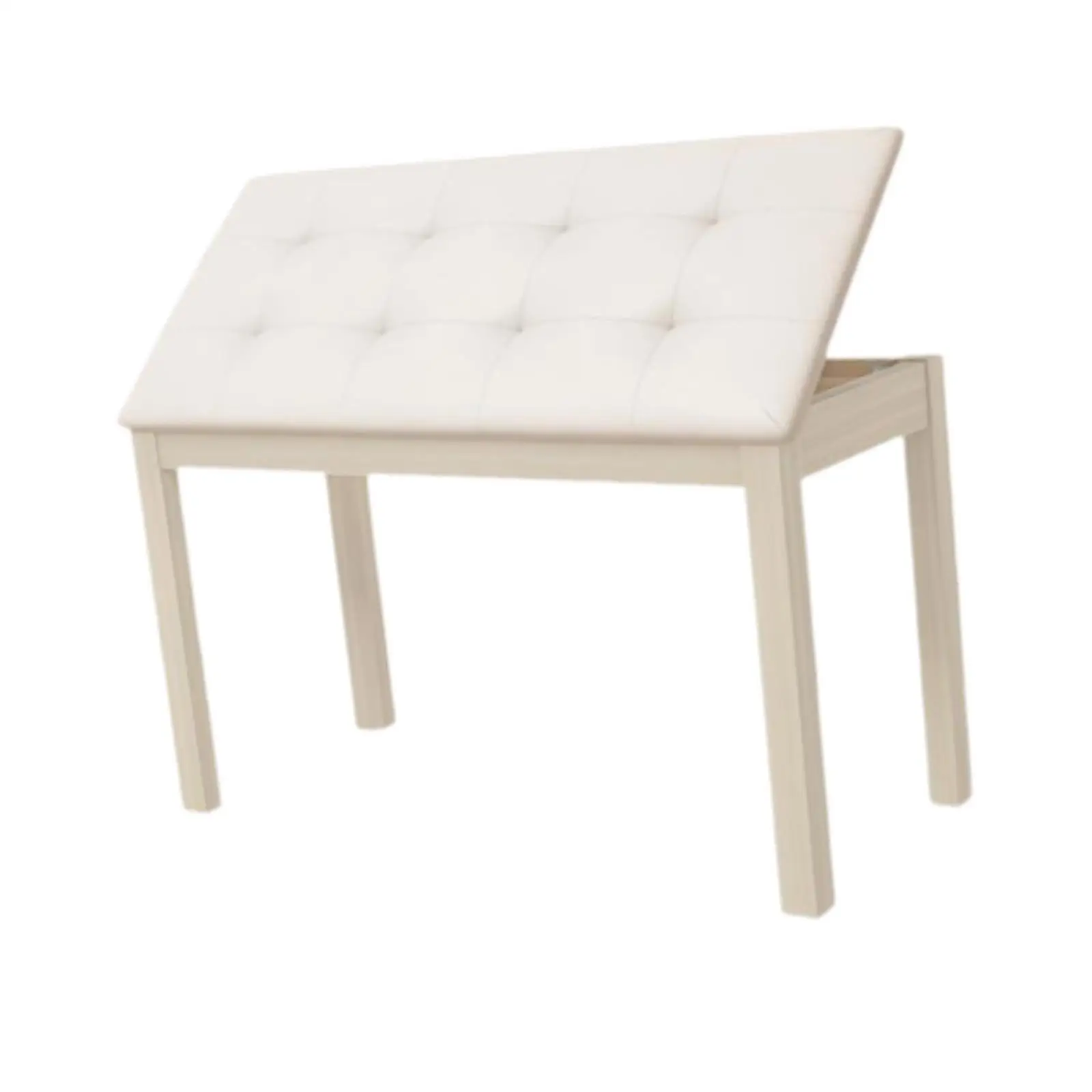 Wooden Music Keyboard Bench Storage Padded Piano Stool with Cushion for Musicians in Studio or Practice Room