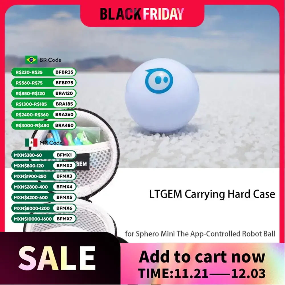Жесткий чехол LTGEM EVA для Sphero Mini, Защитная сумка для переноски, управляемая приложением робот Жесткий чехол LTGEM EVA для Sphero Mini, Защитная сумка для переноски, управляемая приложением робот