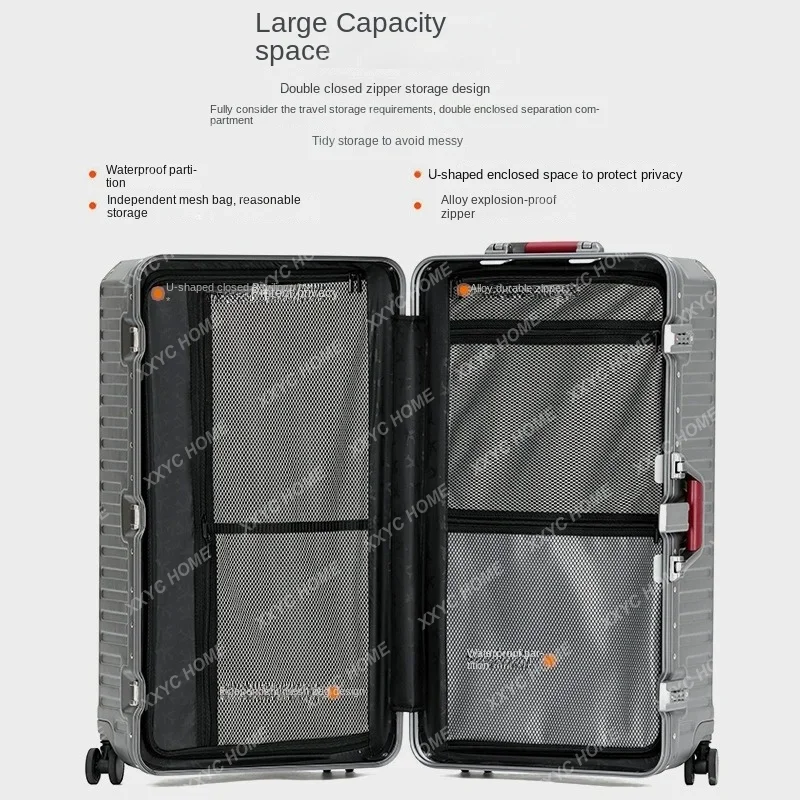 Sports version Extra large capacity thickened Luggage,men's travel Aluminum frame universal wheel trolley boxsuitcases on wheels