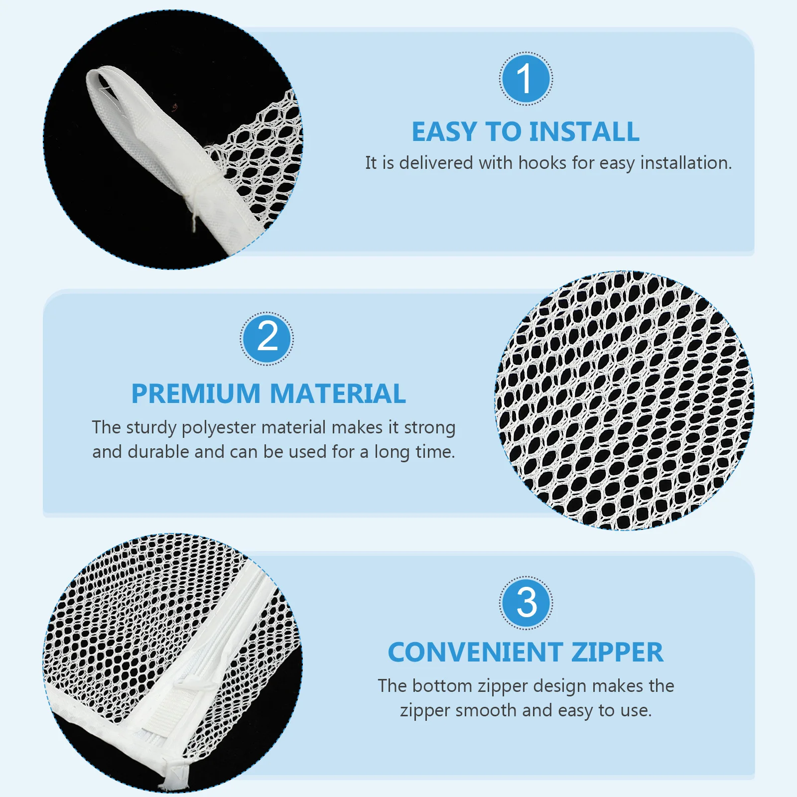 

2Pcs Mesh Laundry Bag Large Foldable Storage Bag Polyester Laundry Hamper Liner Reusable Mesh Clothes Organizer