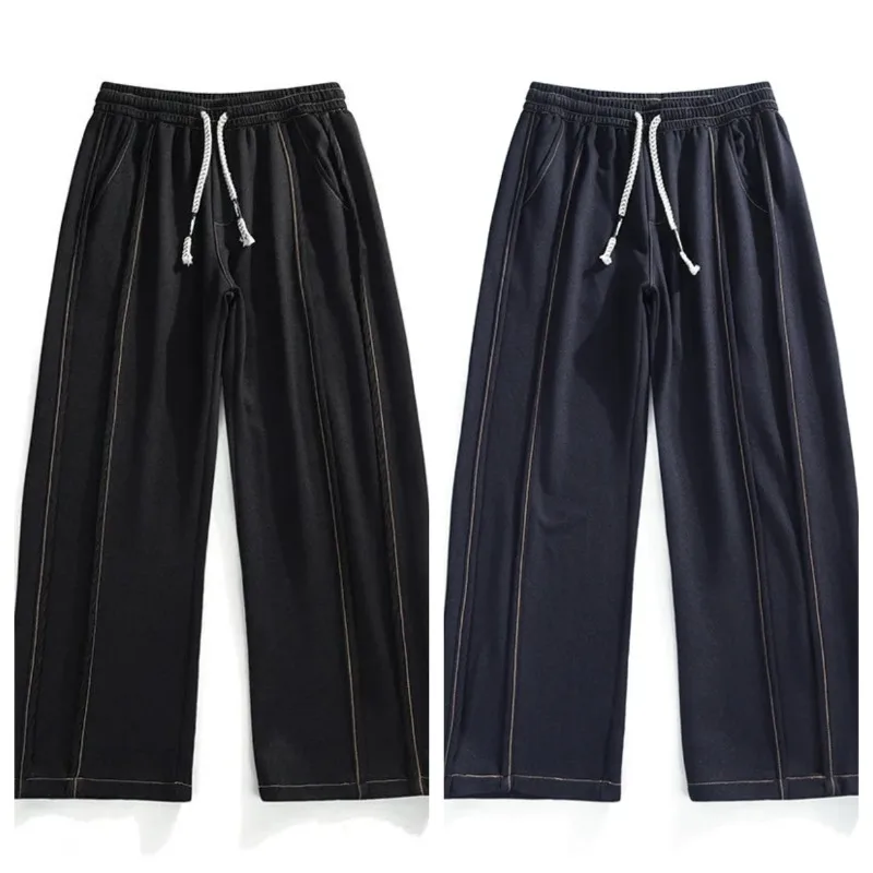 

Новые всесезонные повседневные джинсовые брюки для активного отдыха, удобные, модные, свободного прямого кроя, от модного бренда, с широкими штанинами