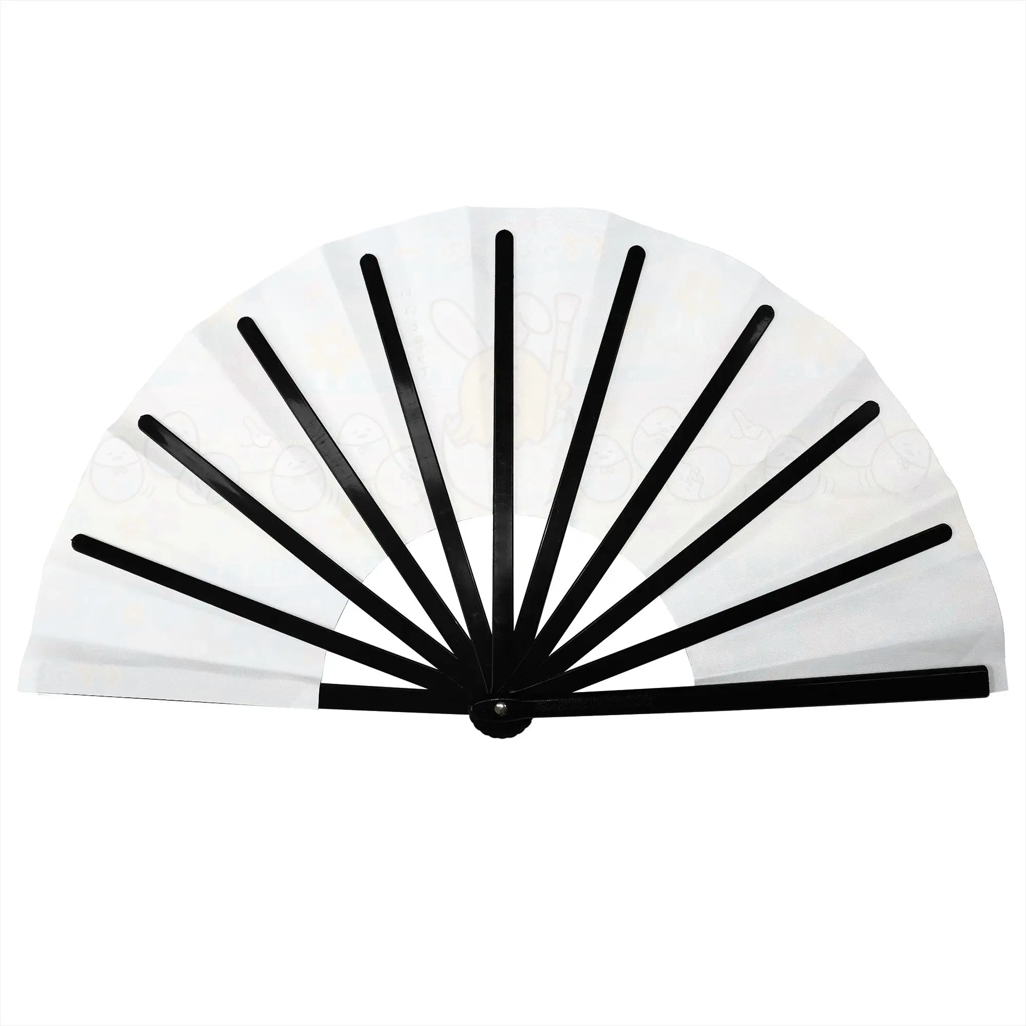 Gudet Easter Gudetama Cherry Flowers Folding Hand Fan Cartoon Polyester Fabric Fan Cool Summer Accessory Decorative Fans