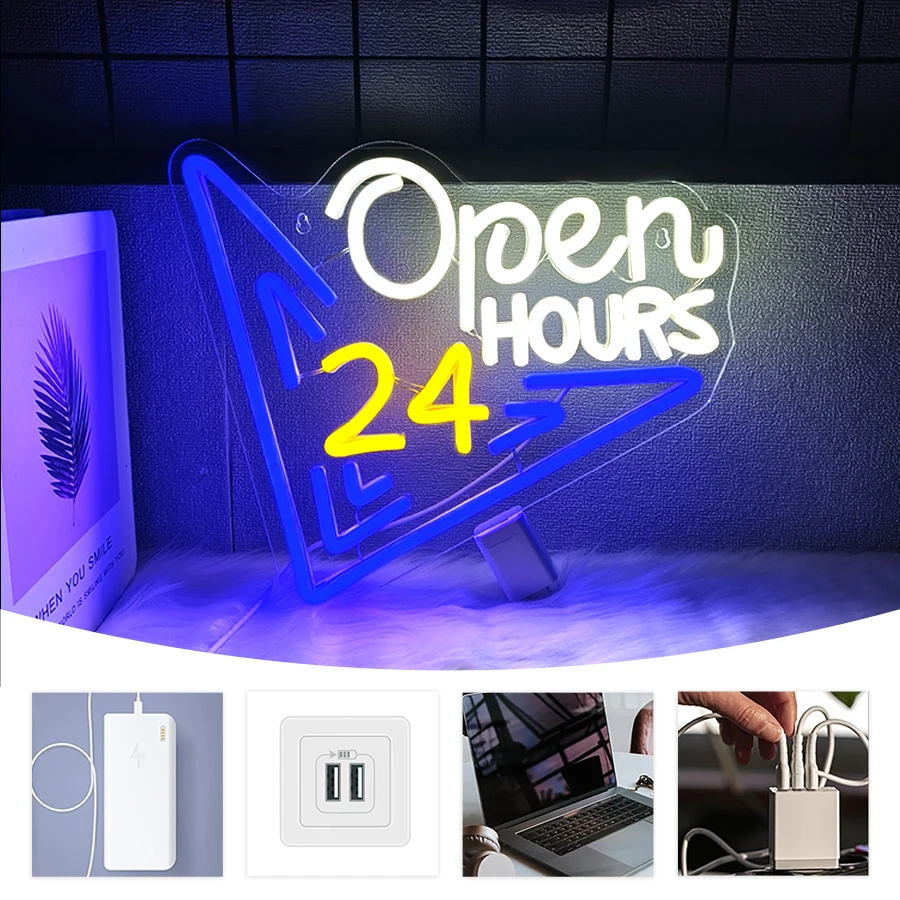 24 Open Hours Arrow‑Shaped Neo - Decor Lighting Opening Hours ulasan dan harga