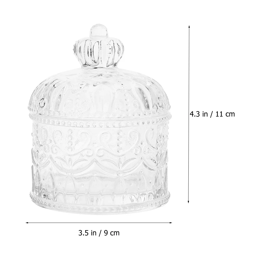 

2Pcs Crystal Jar Transparent Glass Storage Container Large Mouth Lid for Household Snacks Sweets Cookies Kitchen