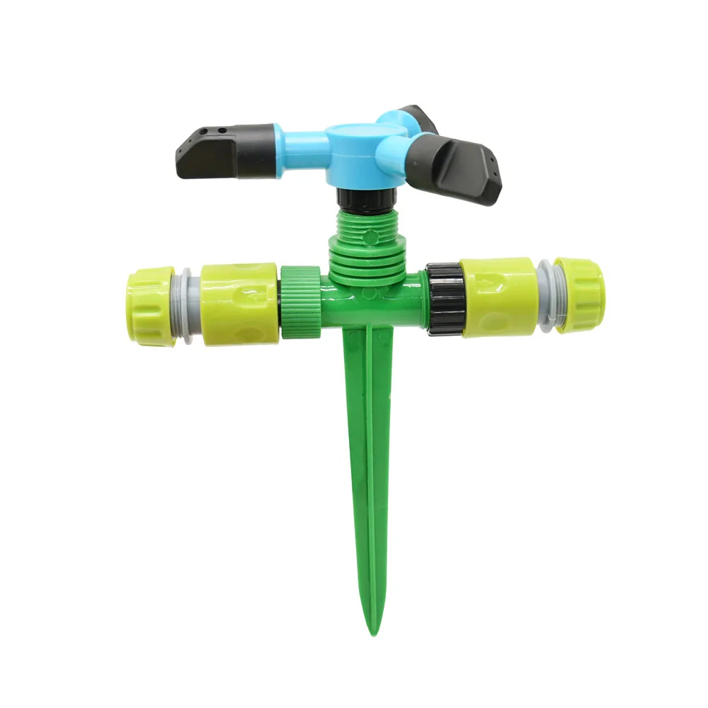 360 Degree Rotating Sprinklers Nozzles With 1/2\'\' Thread Plastic Spike Garden Lawn Farm Irrigation Watering Sprinklers