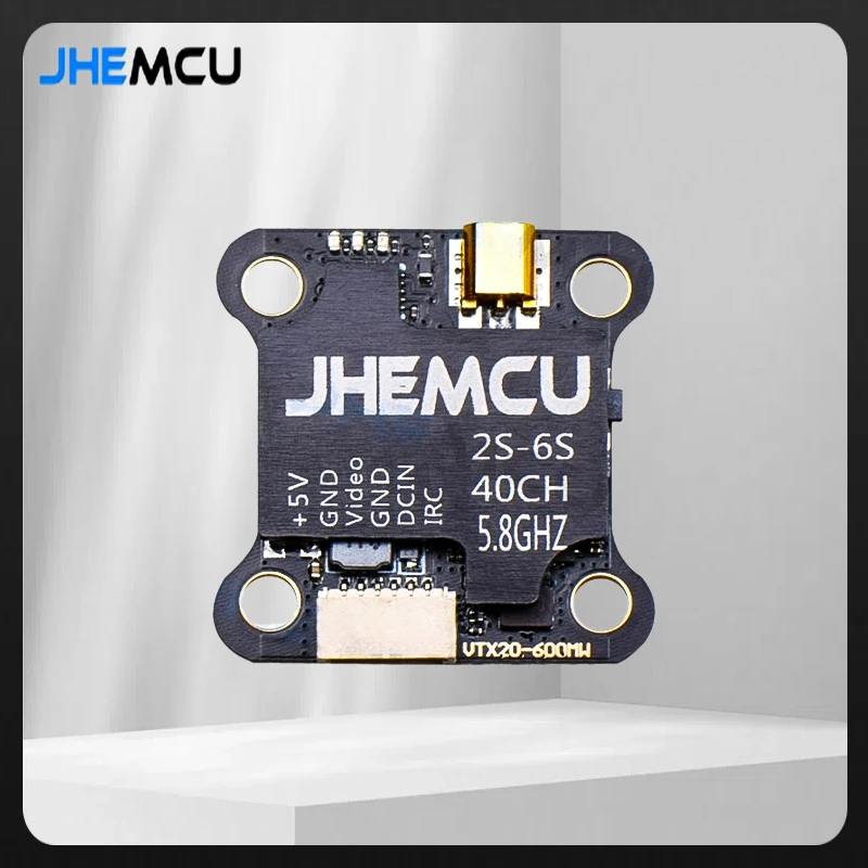 

JHEMCU VTX20-600 FPV 5.8G 7-26V 0MW/200/400/600/40CH Transmitter VTX for RC Models Long Range FPV Racing Drone Frame