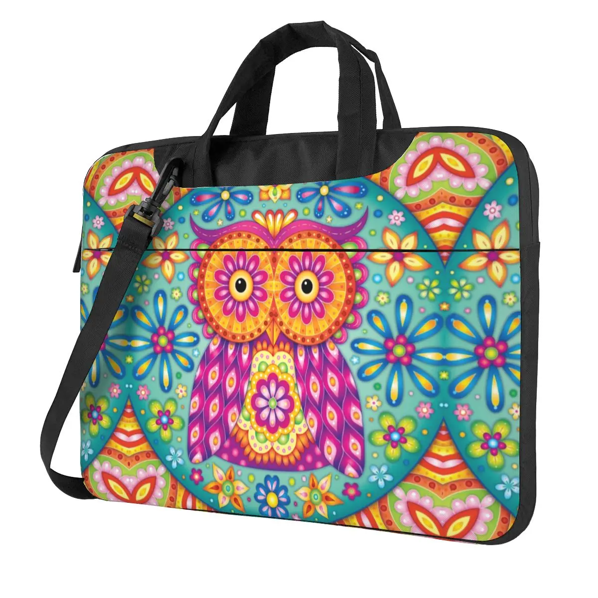 Handbag Laptop Bag Owl Mandala Notebook Pouch Colourful Groovy Trippy 13 14 15 Stylish Computer Bag For Macbook Air Pro Asus