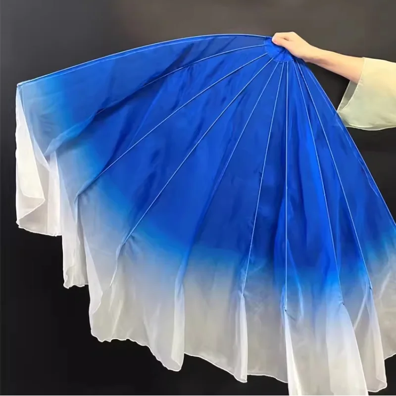 Belly Dance Big Size Fan Veil Soft Chiffon Fabric Fans Bendable Stick Stage Performance Props Dance Accessories Adults 1pcs