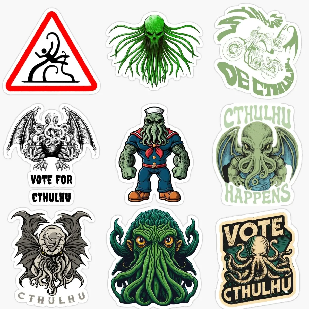 Cthulhu Great Old Ones Octopus Creative PVC Accessories Sticker for Decorate Wall Fridge Car Motorcycle Helmet Bumper Decal