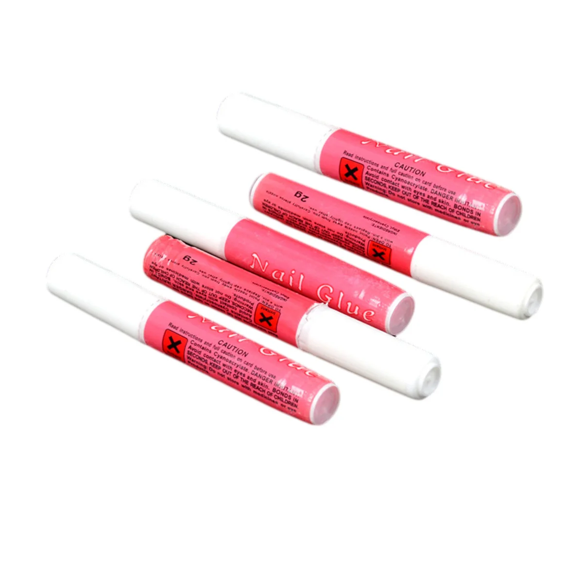 

5Pcs Nail Glue for Fake Nails Rhinestones Acrylic Natural Nail Adhesive Odorless High Durability Slim Size Portable
