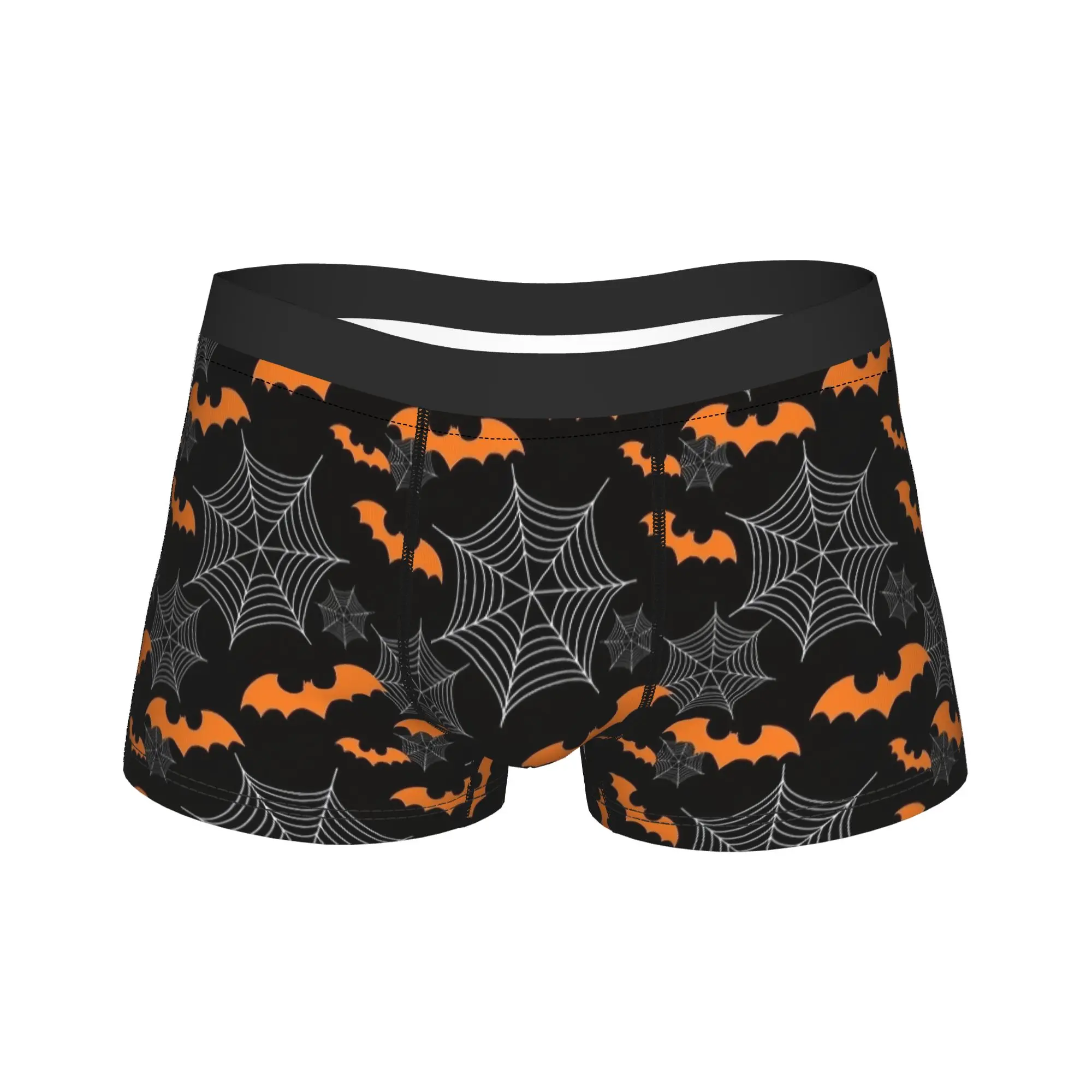 Men's Halloween Bat Vampire Spooky Long Underwear  Novelty Boxer Briefs Shorts Panties Male Soft Underpants M-XXL