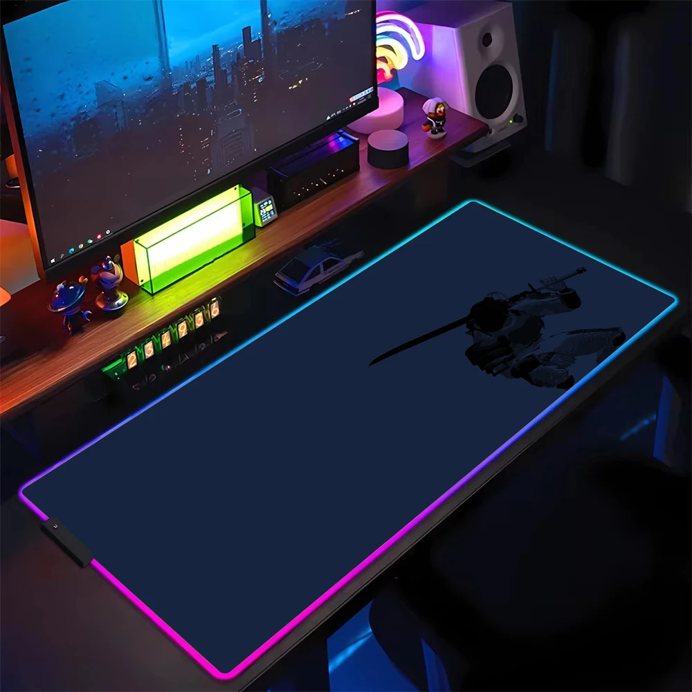 

RGB light-emitting oversized gaming mouse pad computer keyboard desktop mat rubber anti-slip office game large pads 90*40cm XXL