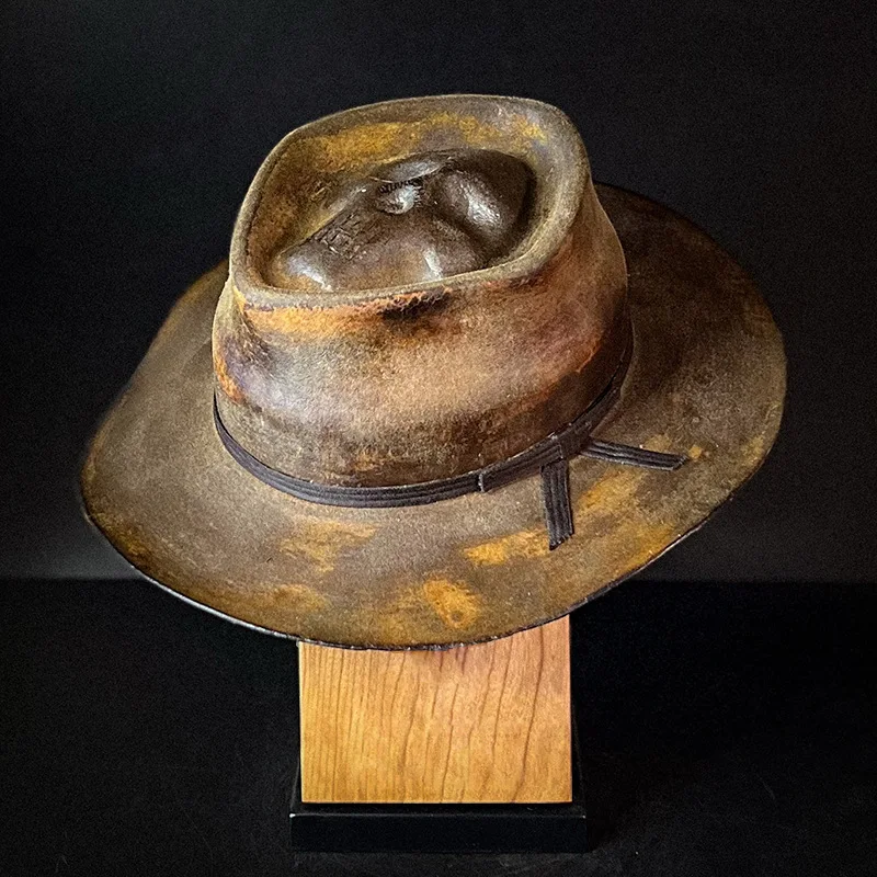 Sheepskin Hat Solid Color Sheepskin Felt Hat Pure Wool Felt Hat with Ribbon Decoration