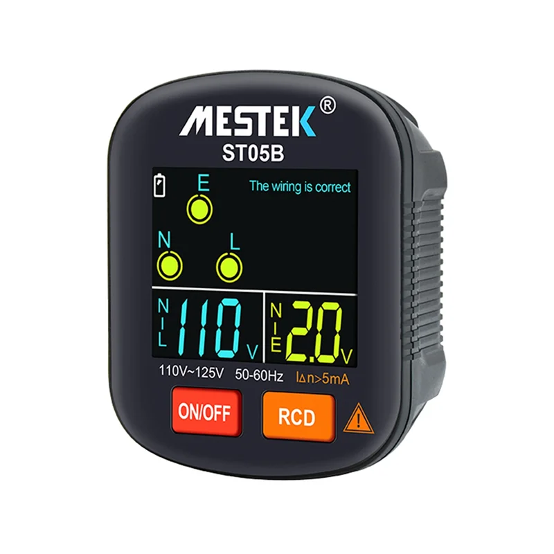 A40T  ST05 Socket Tester Outlet Tester RCD GFCI NCV Test Outlet Checker Line 30MA Smart Socket Detector US Plug
