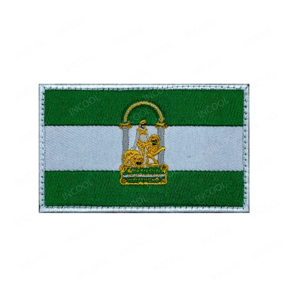 Bandera de Andalucía Asturias Españolas Galizia Valencia Cataluña Islas Canarias Parche bordado Brazalete Apliques Banderas de España Insignias