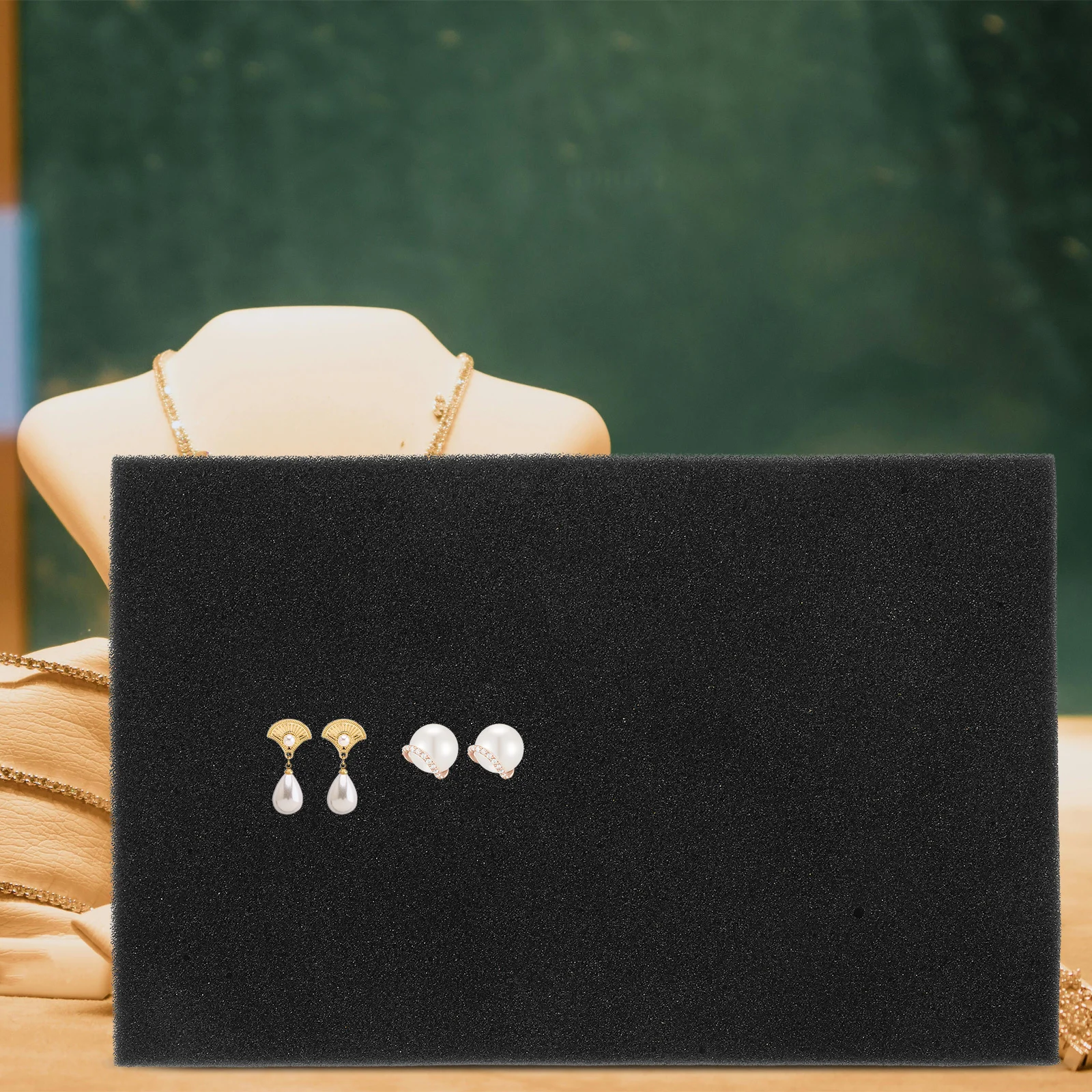 

Шкатулка для драгоценностей, вставка, губка, прямоугольная форма для колец, серег, ожерелья, лоток для хранения, органайзер, защита ювелирных изделий